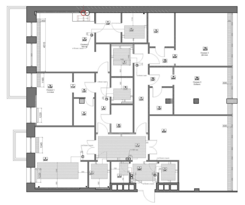 Квартира с 4 спальнями 252.1 м2 в ЖК Дворянское Гнездо