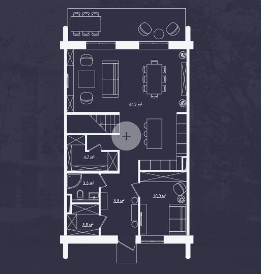 Апартаменты с 4 спальнями 235.6 м2 в ЖК River Residences