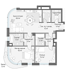 Планировка Квартира с 2 спальнями 112.2 м2 в ЖК Дом Лаврушинский