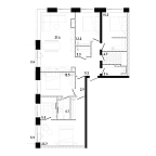 Планировка Квартира с 4 спальнями 130.14 м2 в ЖК Republic