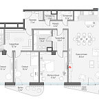 Планировка Квартира с 3 спальнями 162.4 м2 в ЖК Дом Лаврушинский