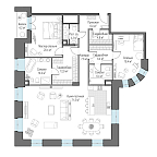 Планировка Квартира с 4 спальнями 170.9 м2 в ЖК Клубный дом Чистые Пруды 