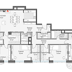 Планировка Квартира с 4 спальнями 200.9 м2 в ЖК Дом Лаврушинский