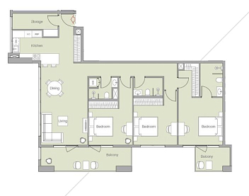 Планировка Квартира 138.8 м2 в ЖК V1TER Residence