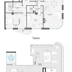 Планировка Квартира с 2 спальнями 158.3 м2 в ЖК Дом Лаврушинский